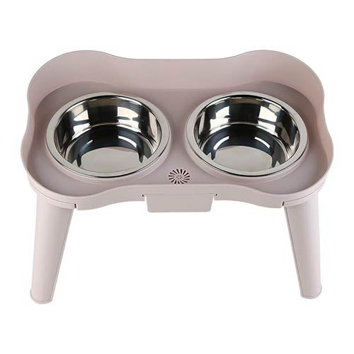 COMEDERO ELEVADO DOBLE ACERO INOXIDABLE