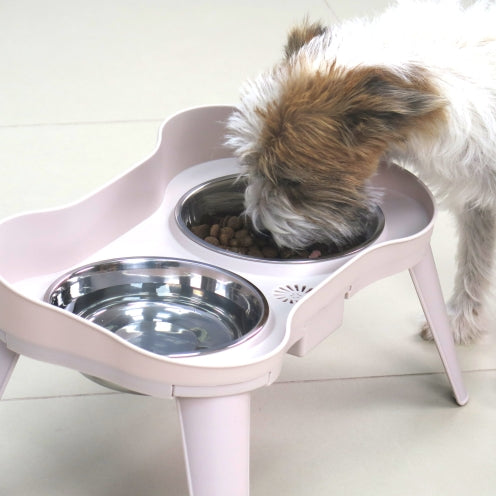 COMEDERO ELEVADO DOBLE ACERO INOXIDABLE