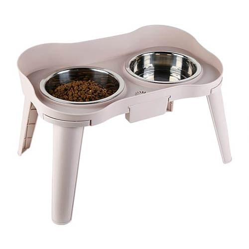 COMEDERO ELEVADO DOBLE ACERO INOXIDABLE