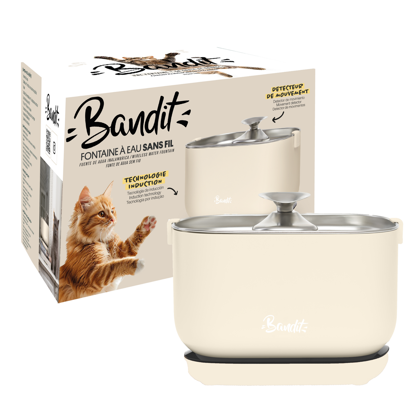 FUENTE INALÁMBRICA DE ACERO INOXIDABLE