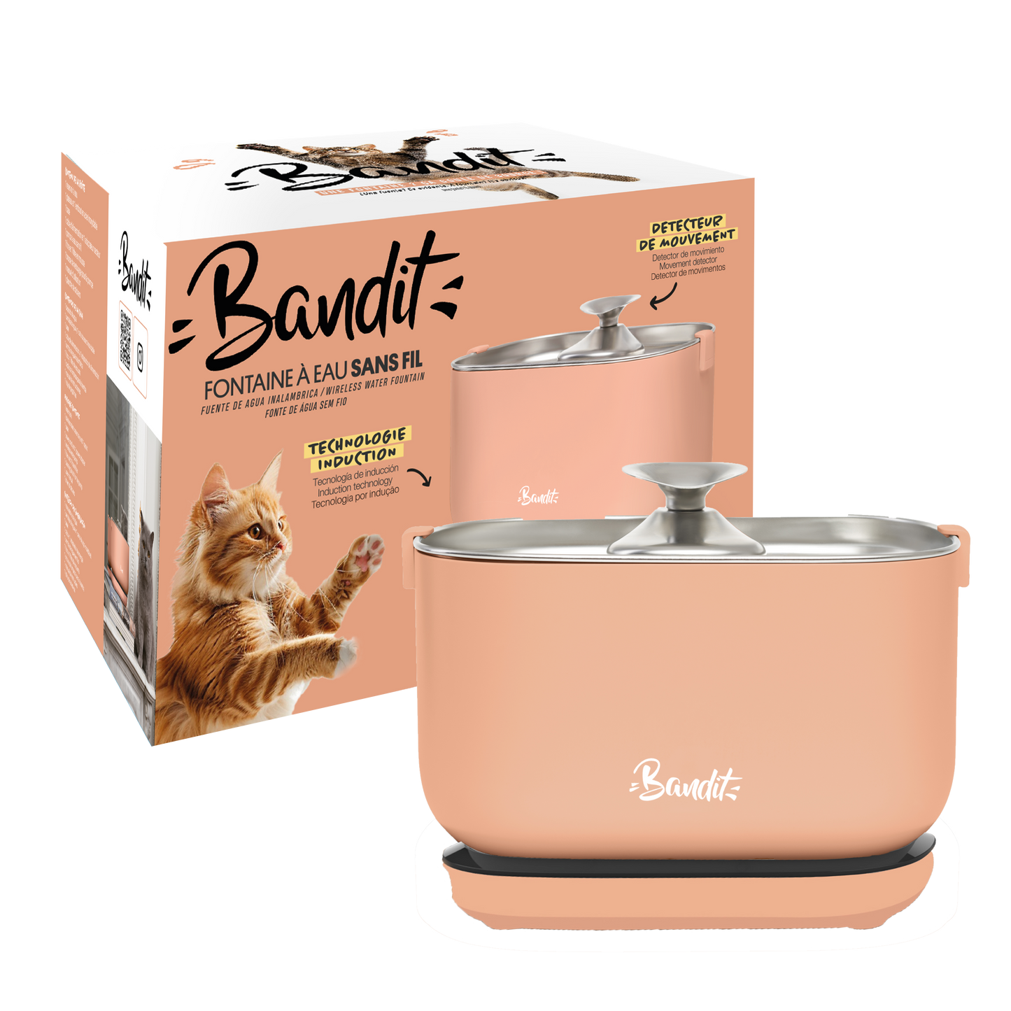 FUENTE INALÁMBRICA DE ACERO INOXIDABLE