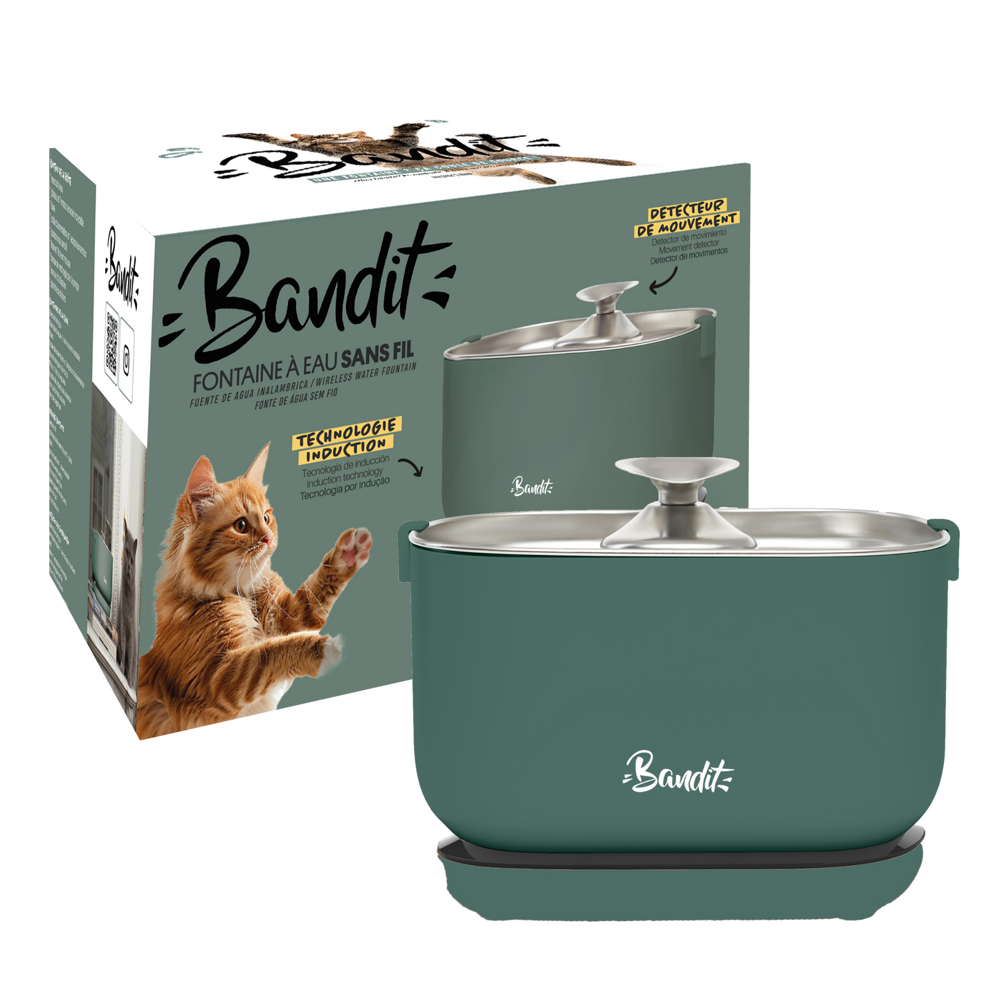 FUENTE INALÁMBRICA DE ACERO INOXIDABLE