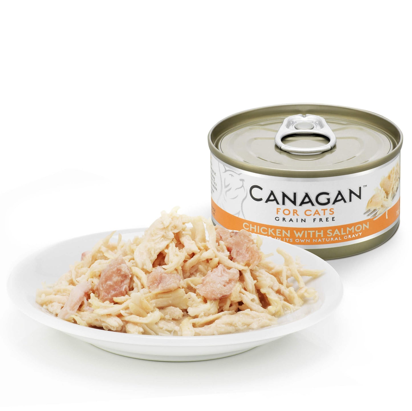 LATA DE POLLO CON SALMÓN 75 GRAMOS