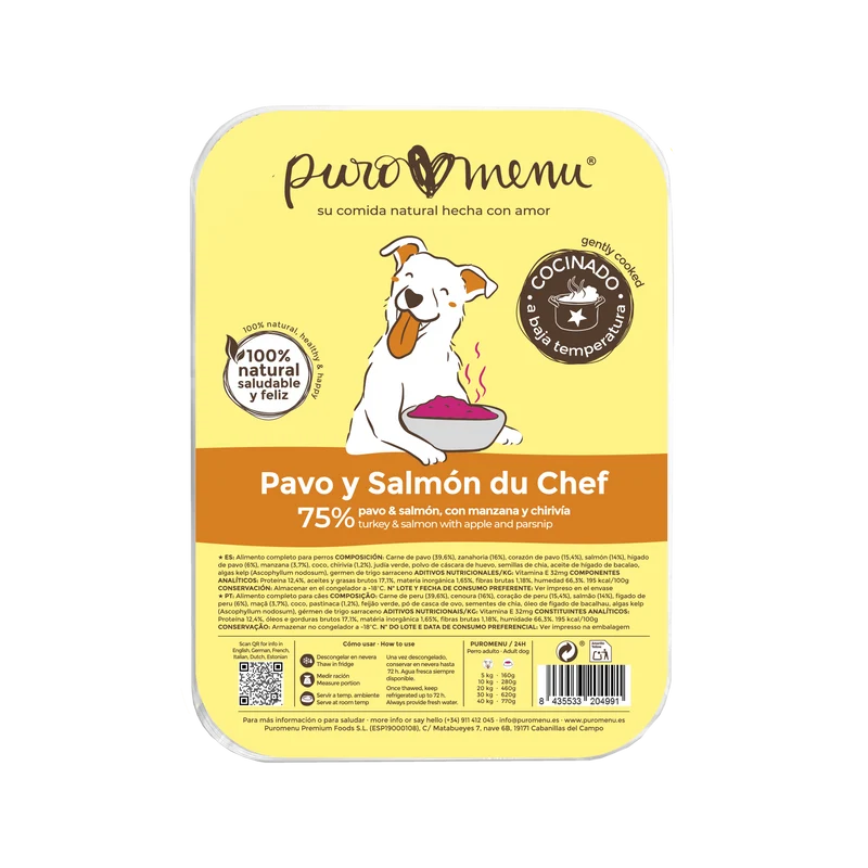 MENÚ DE PAVO Y SALMÓN DU CHEF COCINADO