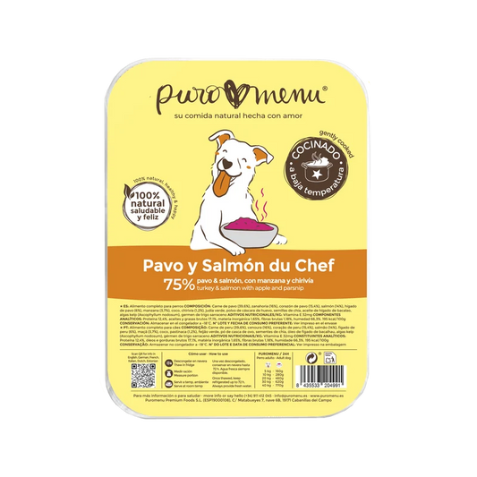 MENÚ DE PAVO Y SALMÓN DU CHEF COCINADO